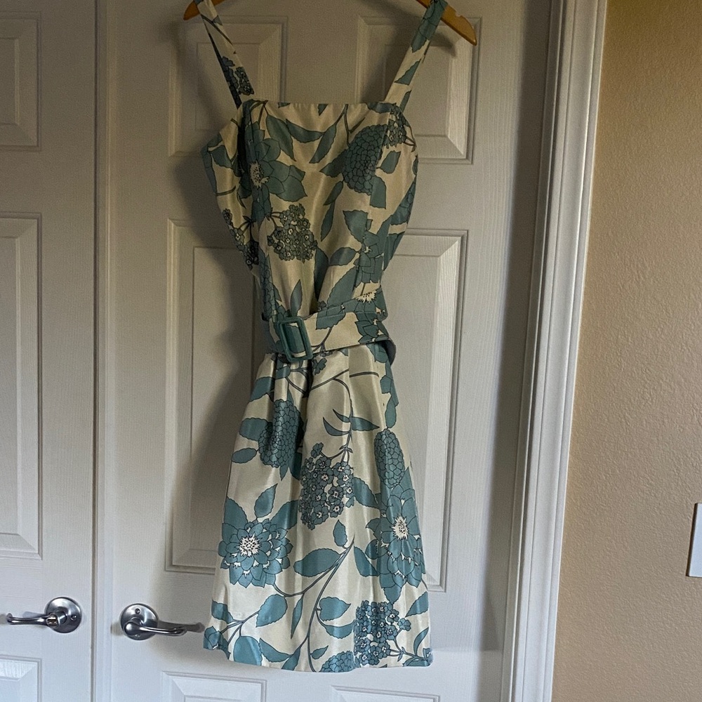 Jessica Howard Teal and Cream Floral Midi Dress